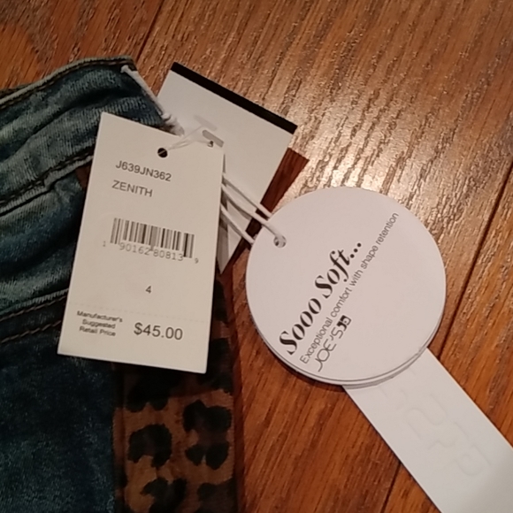 NWT Joe's Leopard Side Panel Jeans Girls Size 4 - Picture 2 of 5